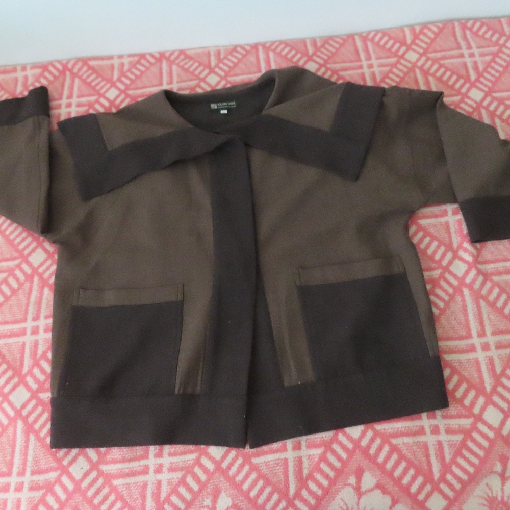 ARLENE WOHL Fiber Artist Hand Woven Rich Jacket Coat M vintage 90s rare